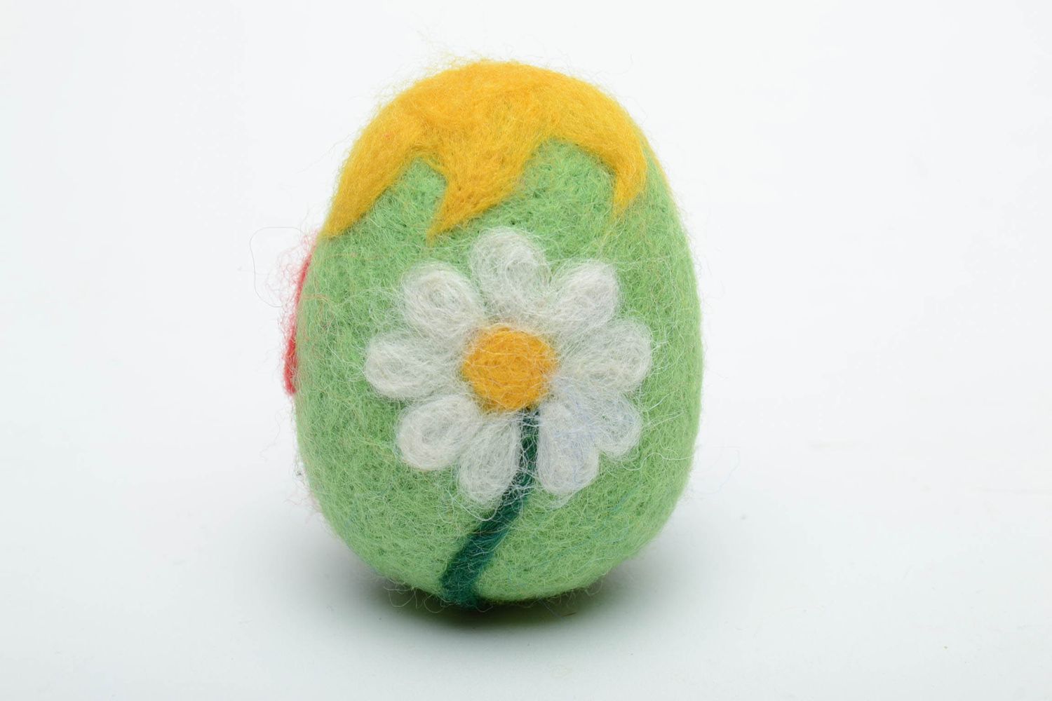 Oeuf de Pâques décoratif fait main original en laine photo 3