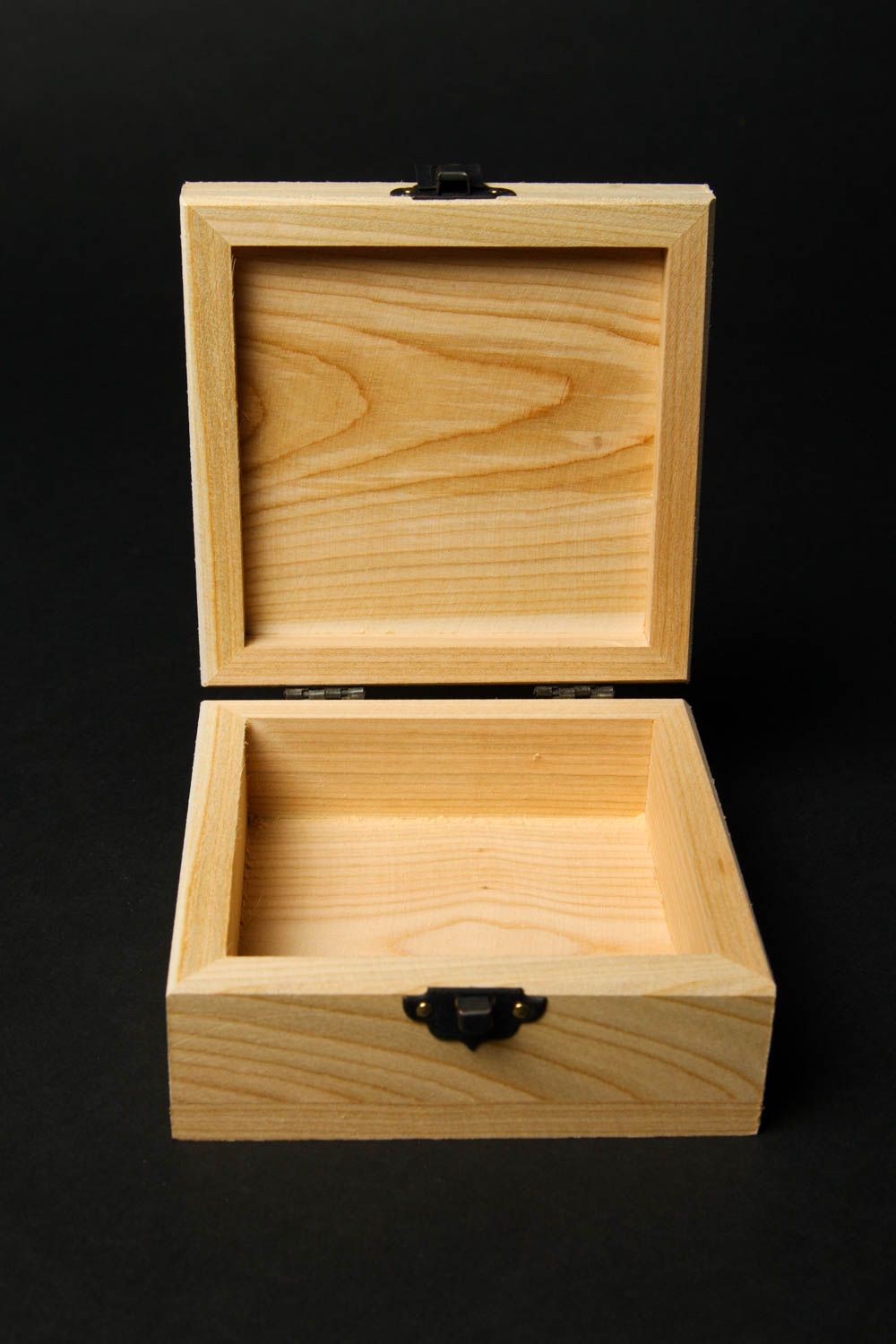 Boîte en bois faite main Coffret en bois carré à décorer Loisirs créatifs photo 3
