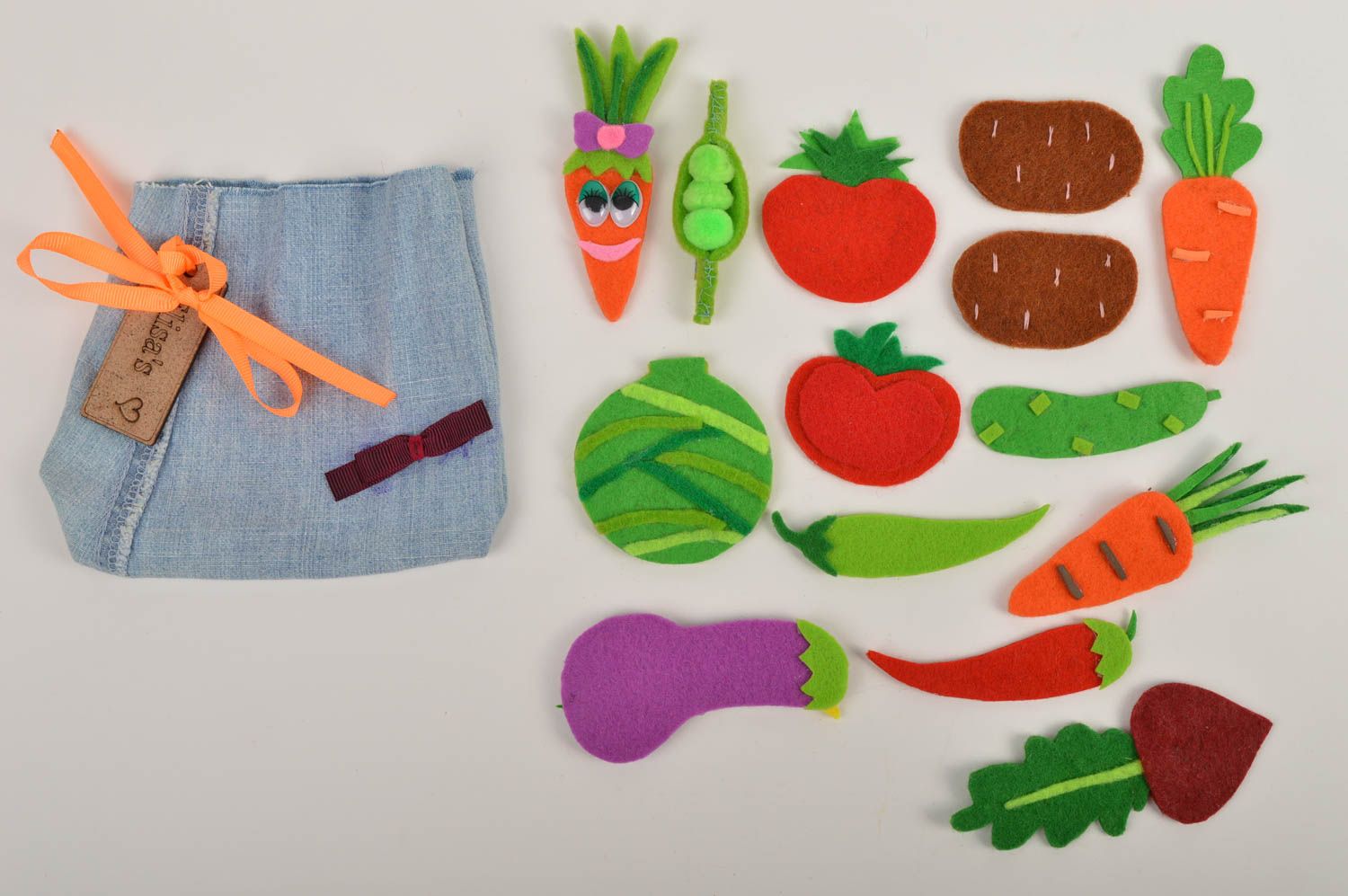 Магниты ручной работы магниты для детей фетровые игрушки в виде овощей 15 штук фото 3
