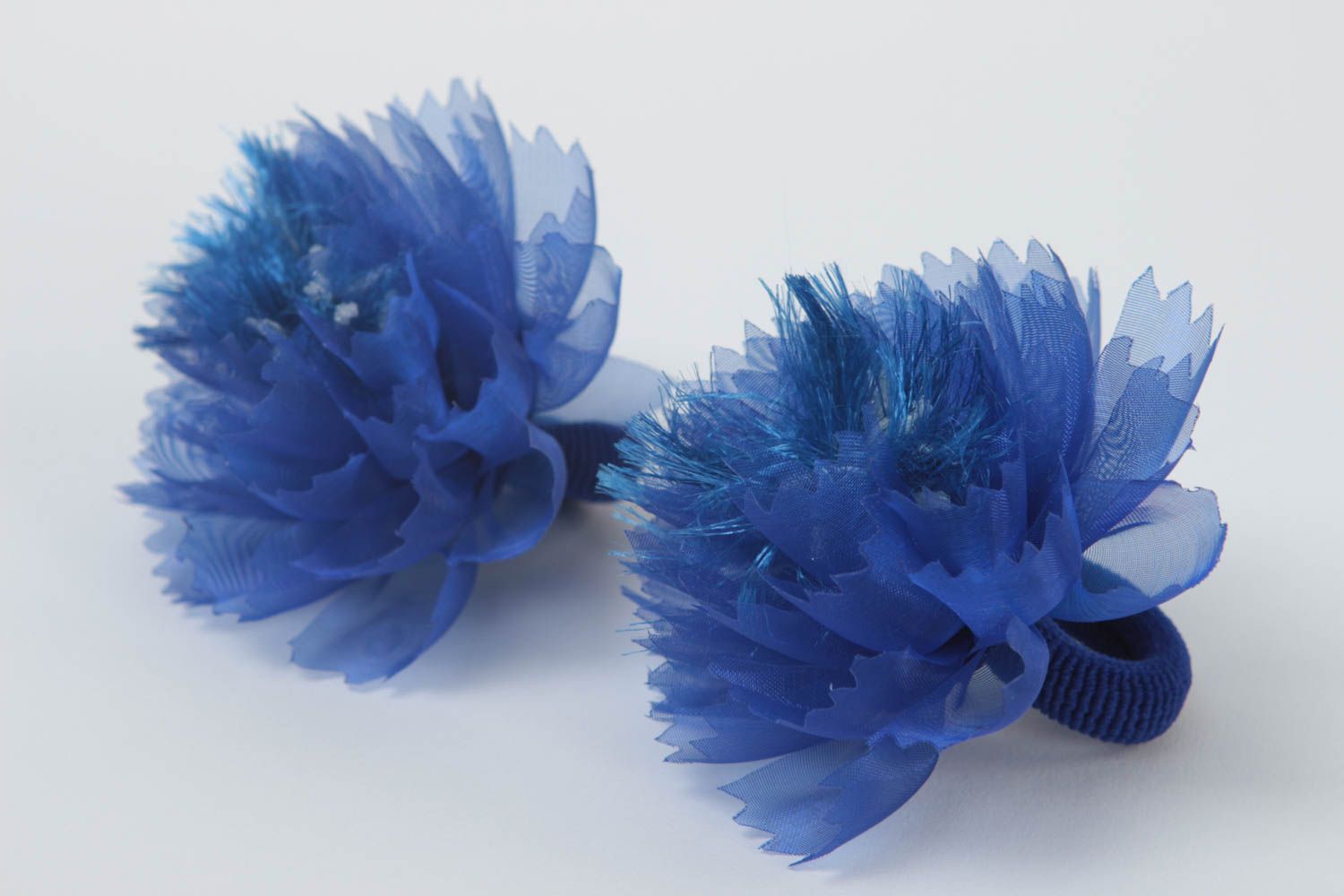 Set of 2 handmade flower hair scrunchies fashion kids accessories for girls photo 2