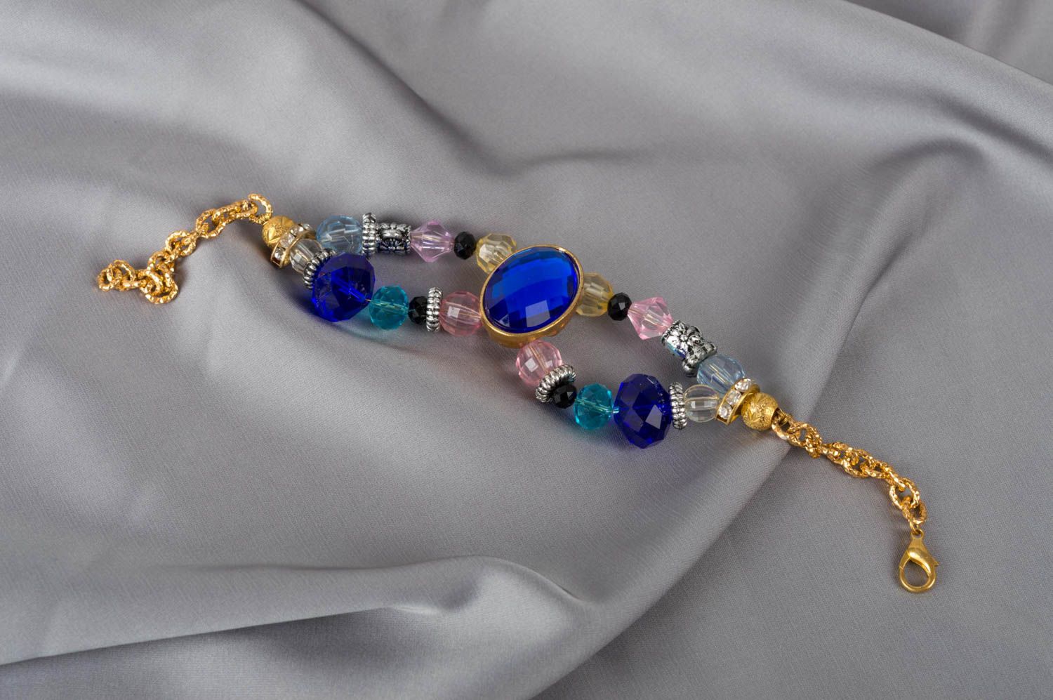 Handmade plastic crystal bracelet designer bracelet with beads gifts for her photo 1