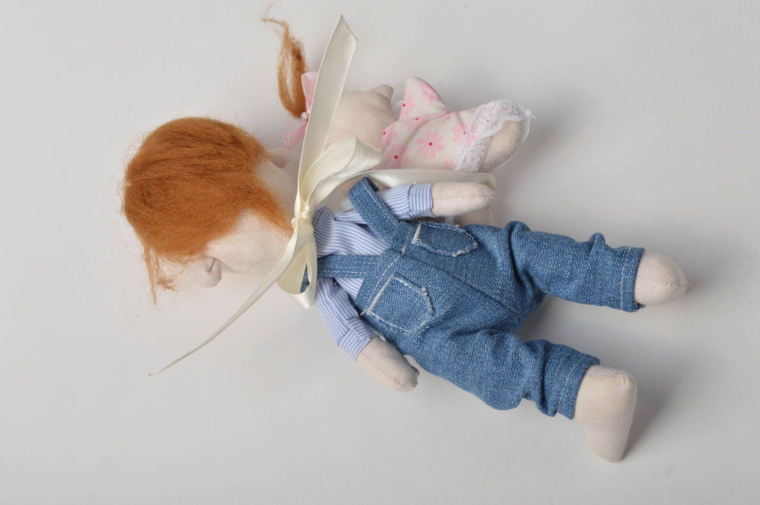 Куклы ручной работы авторские куклы интерьерные тряпичные куклы Папа и малыш фото 3