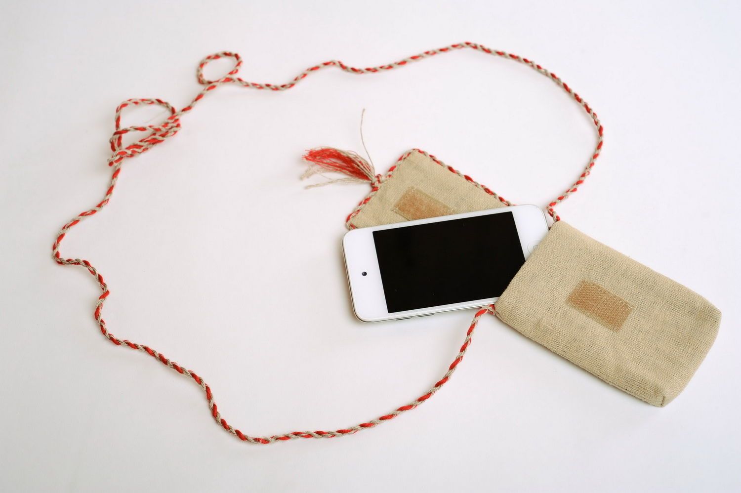 Étui portable original de lin fait à main photo 5
