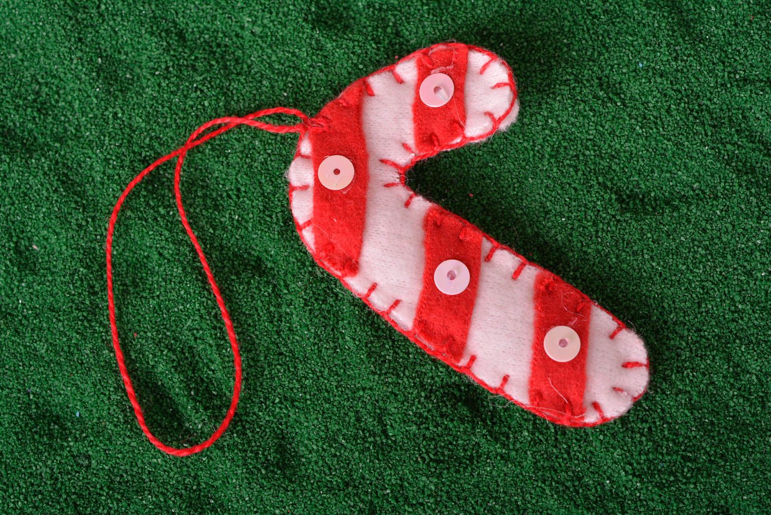 Handmade toy for Christmas tree unusual souvenir for New Year felt toy photo 1
