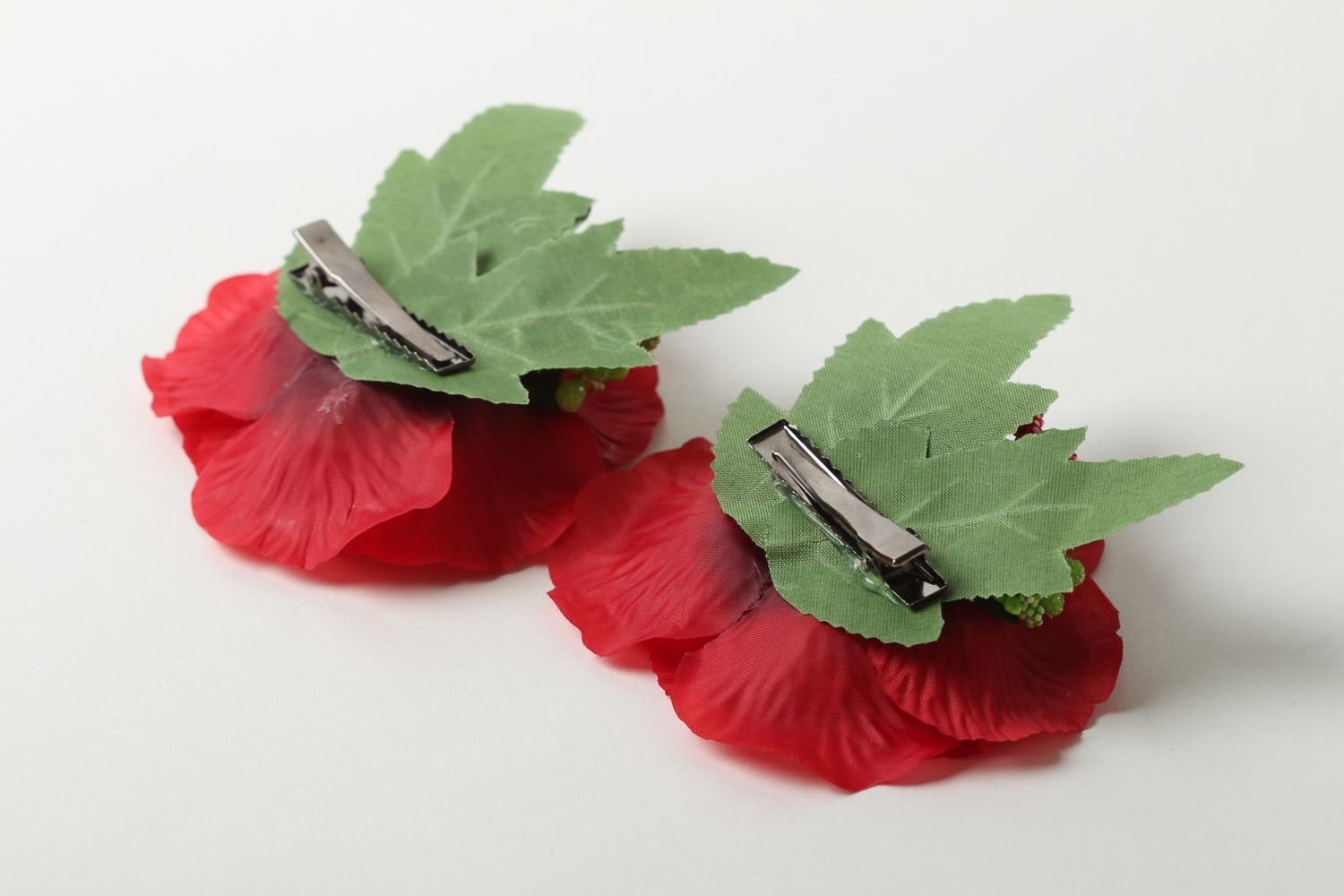 Saet handmade Frisur Haarspangen Blumen Haarspangen Mode Accessoires grell rot foto 4