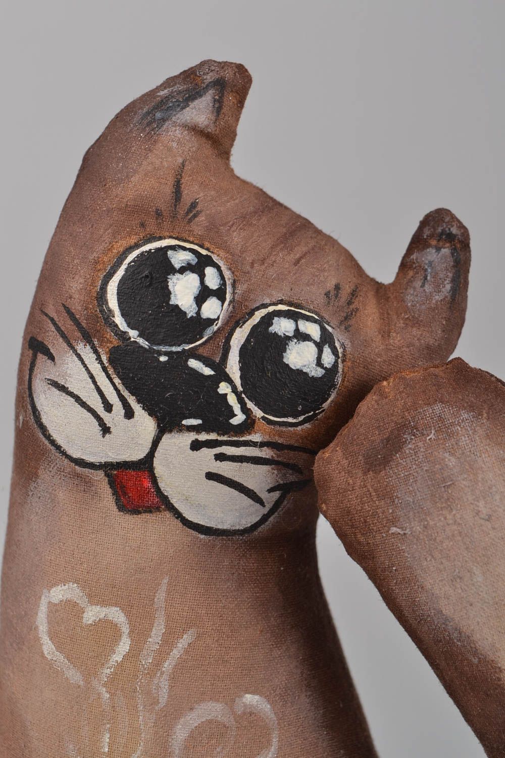 Мягкая игрушка ручной работы кот пропитанная кофе расписная ароматная авторская фото 4