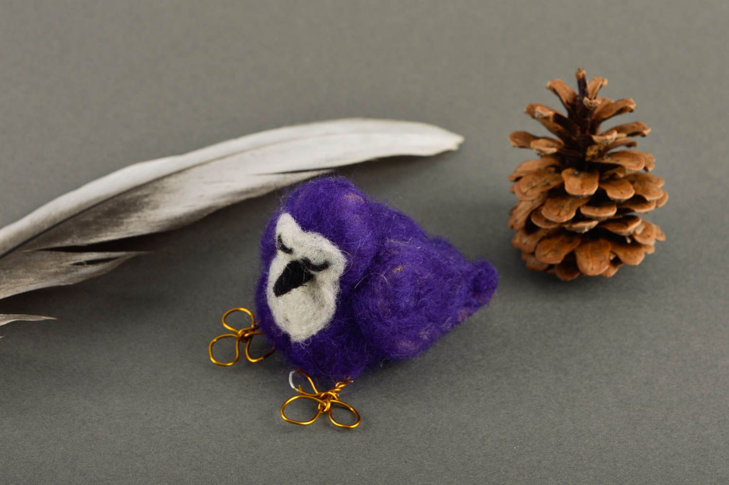 Handmade violettes Kuscheltier Vogel Stoff Spielzeug Geschenk für Kinder foto 1