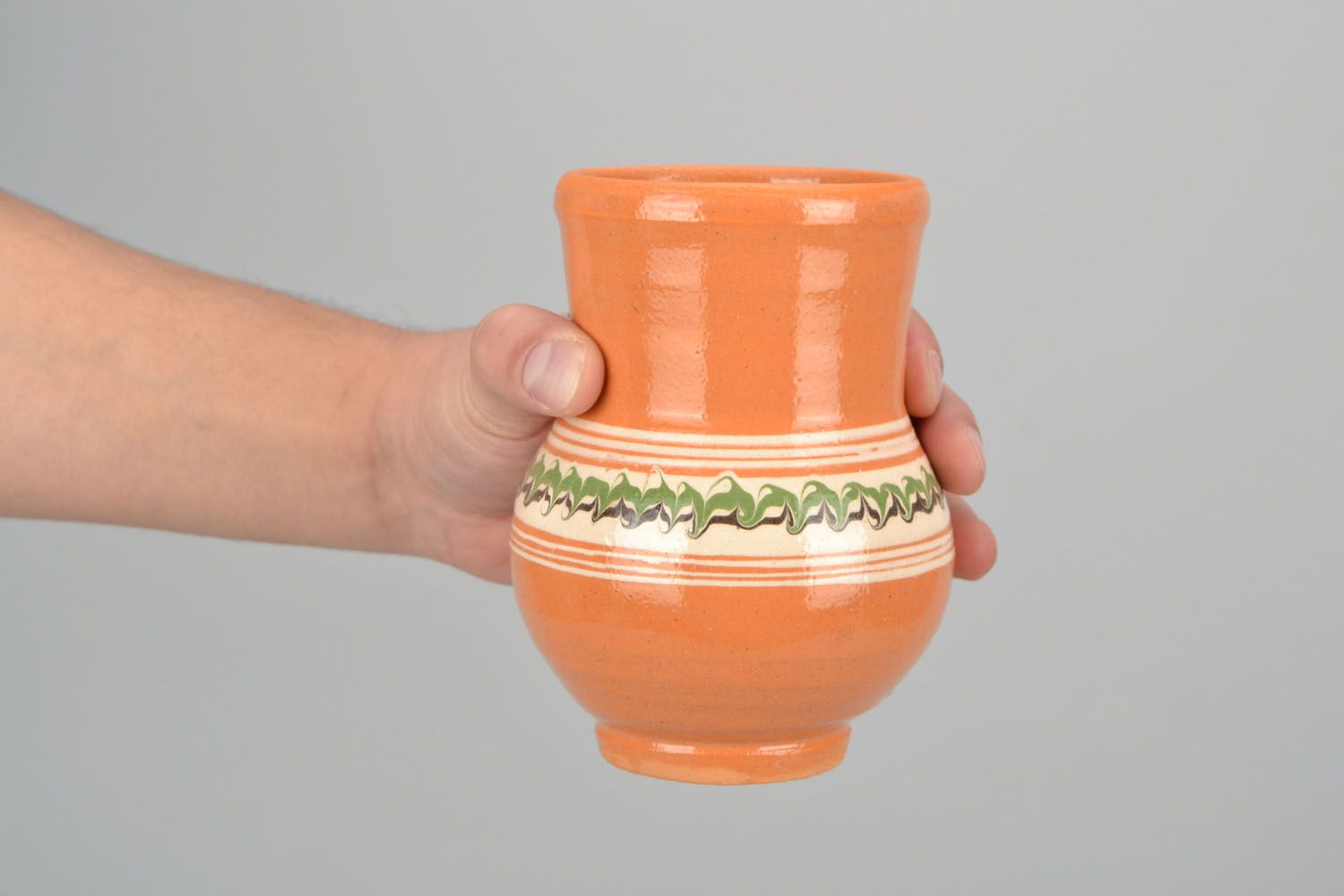 30 oz ceramic classic style milk jug in terracotta color 0,9 lb photo 2