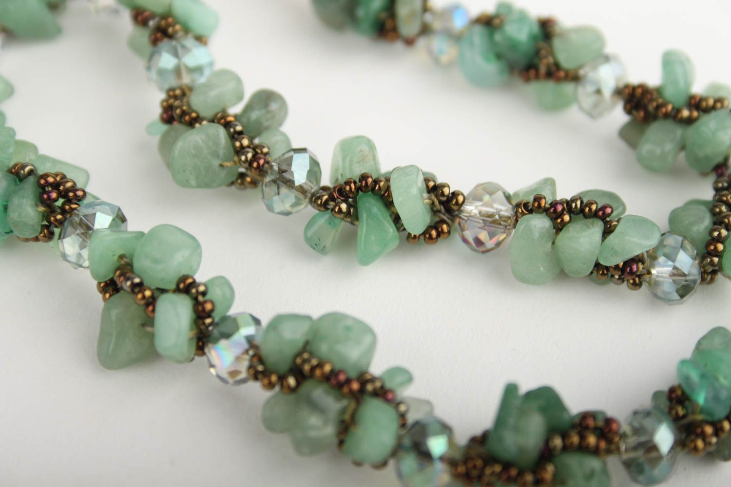 Handmade beaded necklace handmade necklace with natural stones stylish jewelry photo 4
