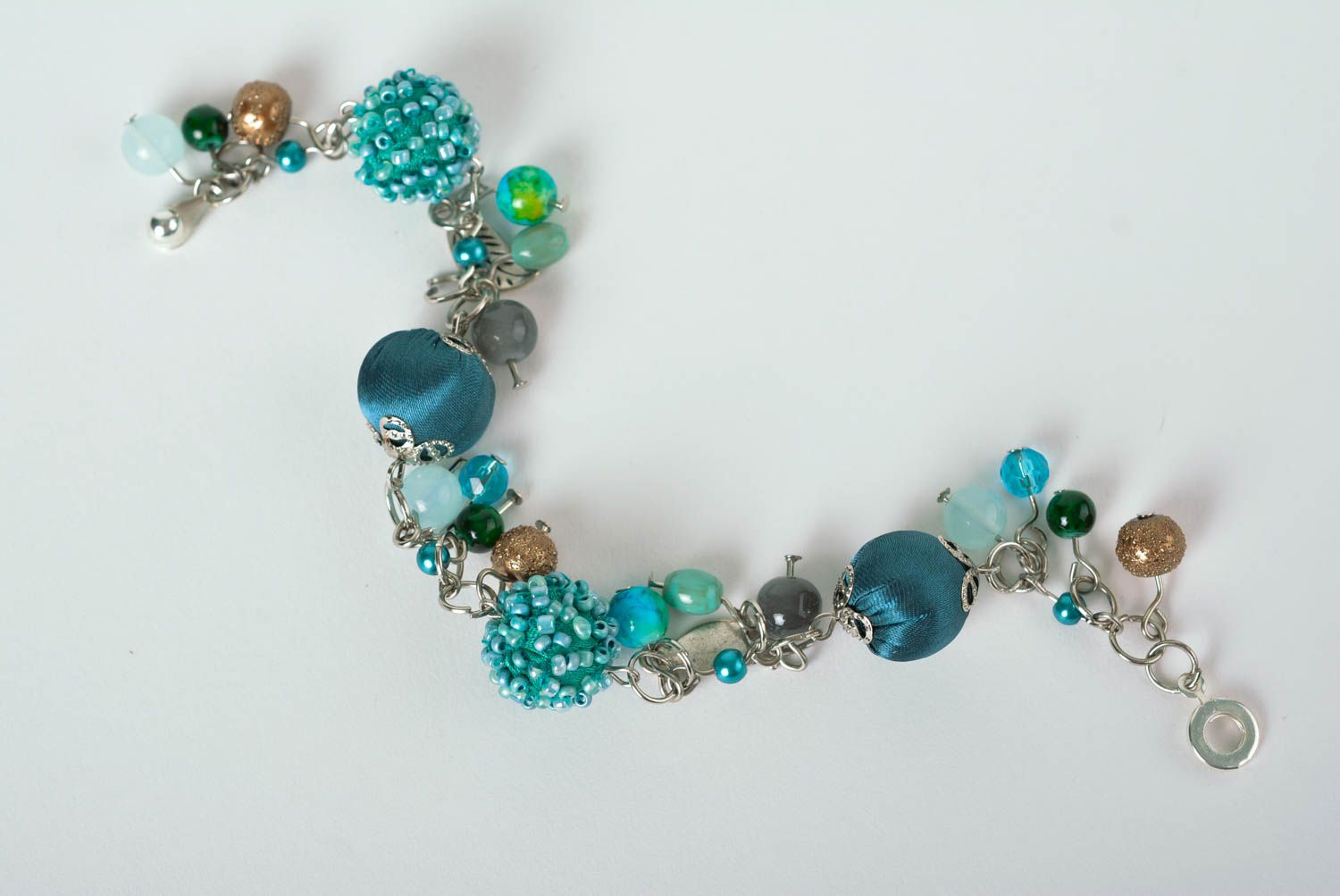 Bracelet perles rocaille Bijou fait main design Accessoire femme soie perles photo 5