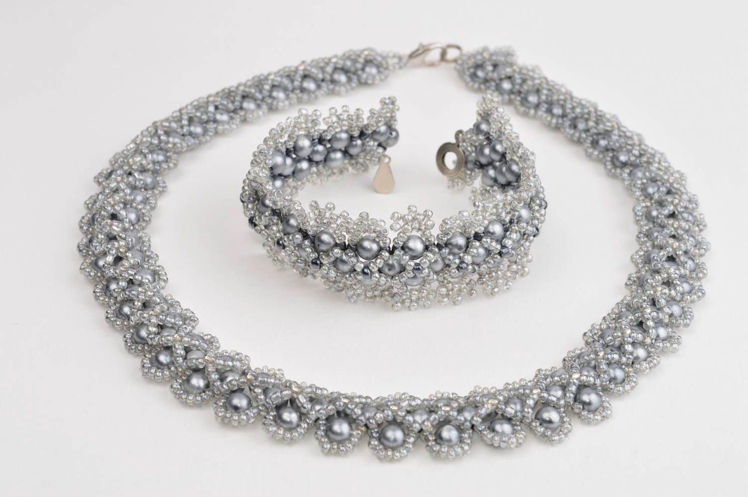 Beautiful handmade necklace designer beaded bracelet stylish unusual jewelry photo 4