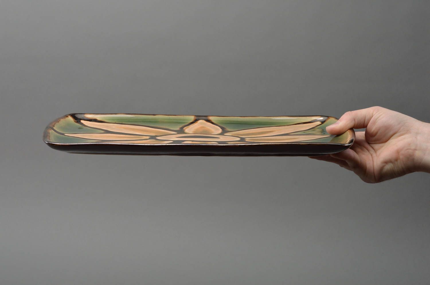Plato original hecho a mano rectangular vajilla de porcelana regalo original foto 4
