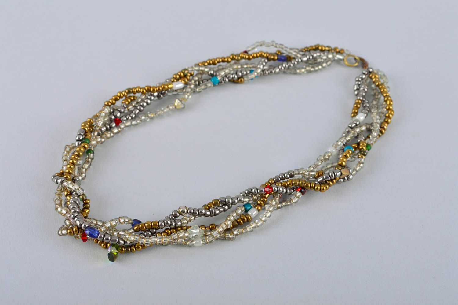 Handmade beaded necklace designer unique bijouterie stylish present for woman photo 4