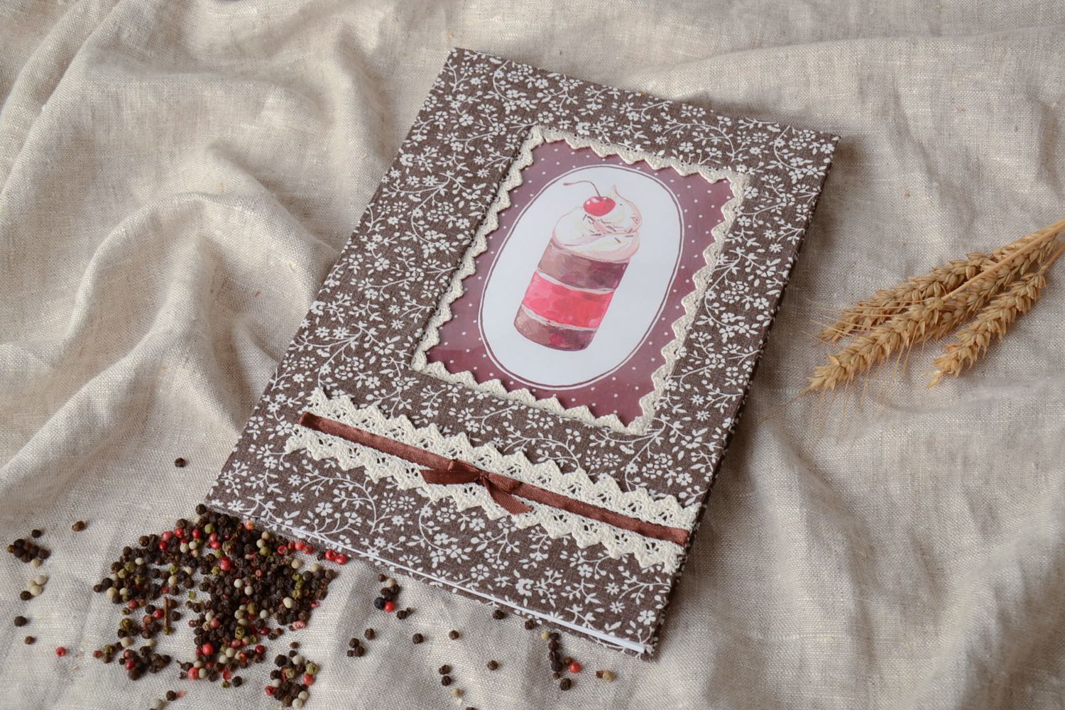 Handmade recipe book with 29 sheets photo 1