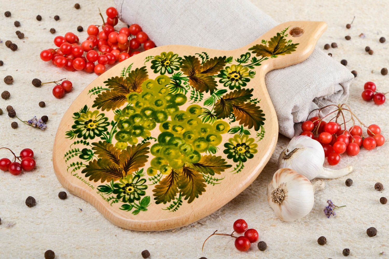 Tabla de cortar decorada hecha a mano accesorio de cocina souvenir original  foto 1