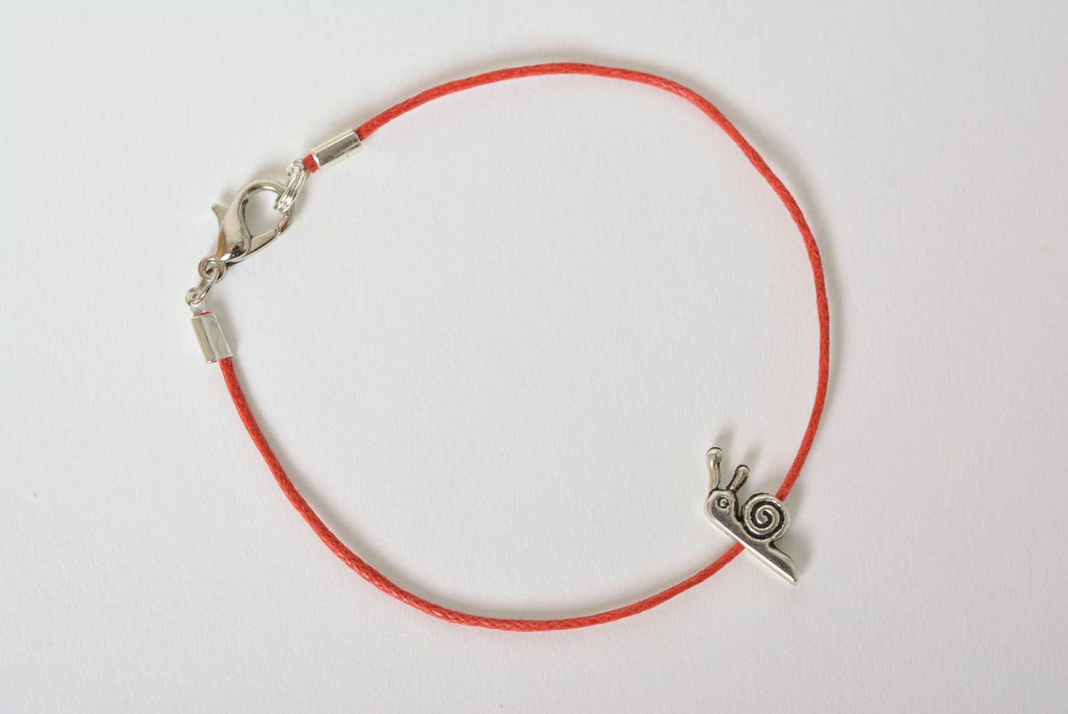 Schnur Armband Schmuck für Frauen Designer Accessoire rot stilvoll mit Schnecke foto 5