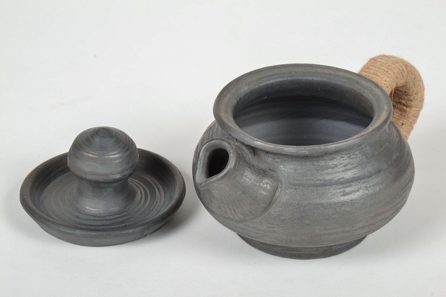 Bule de chá de cerâmica de fumaça preta foto 4