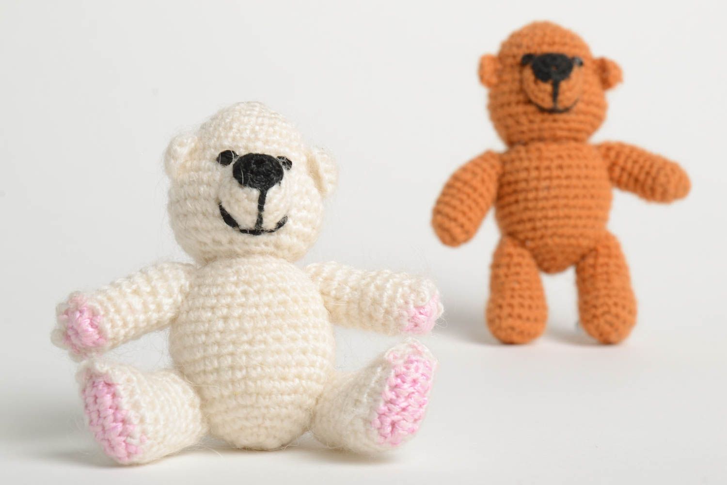 Handmade designer couple of bears unique crocheted stuffed toys for children photo 3