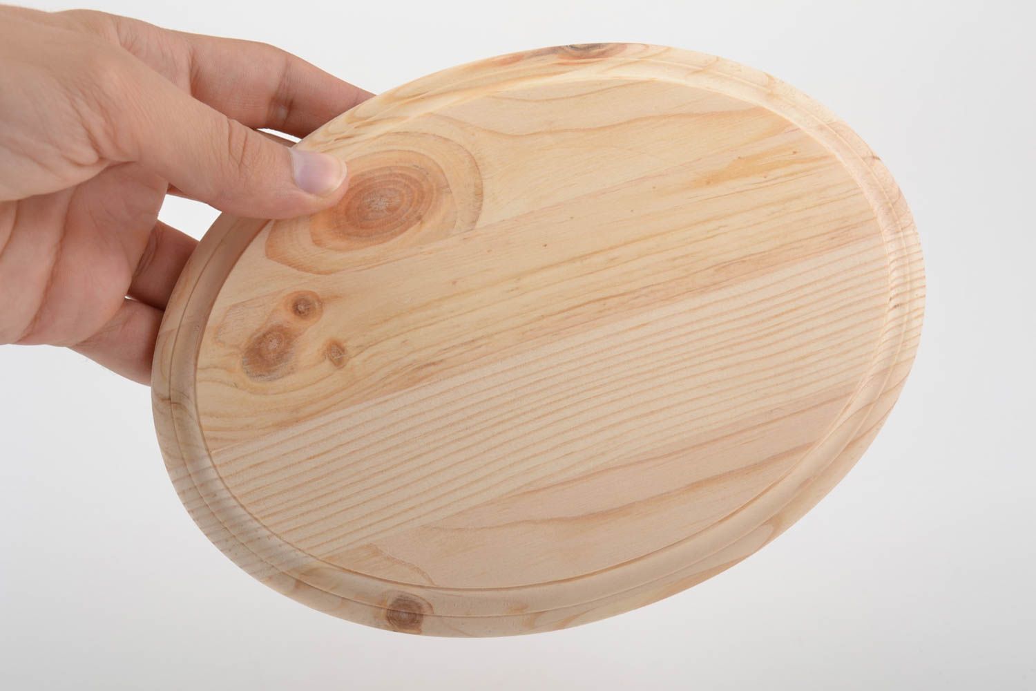 Plaque ovale en bois brut clair de pin faite main à décorer et peindre photo 5