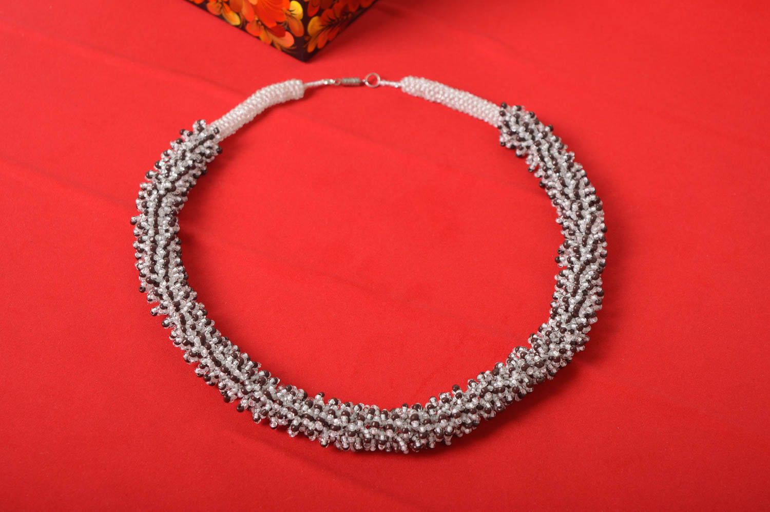 Handmade Schmuck Rocailles Kette Collier Halskette Accessoires für Frauen Litze foto 1