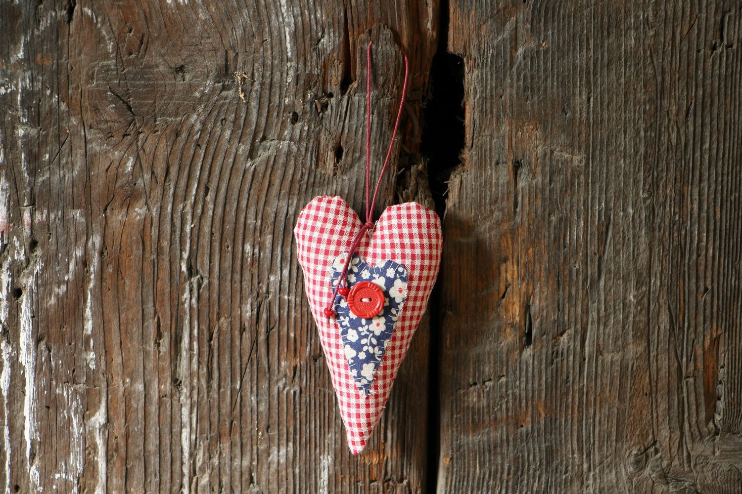 Soft fabric pendant Heart with wings photo 1