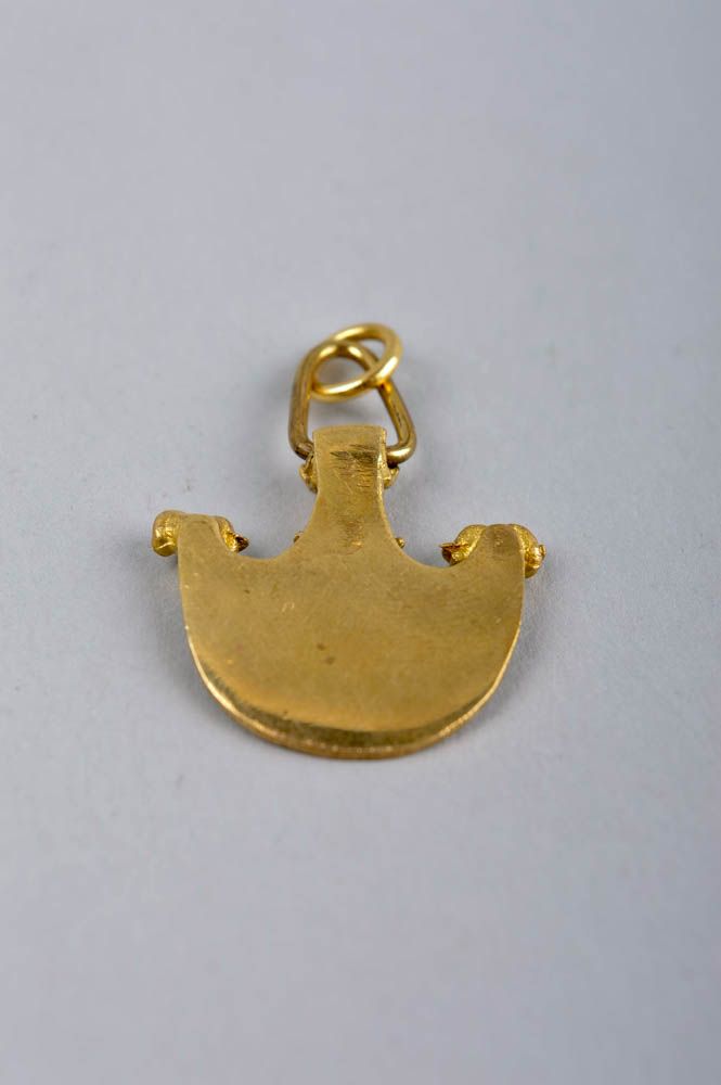 Small designer pendant stylish brass accessory handmade metal pendant photo 3