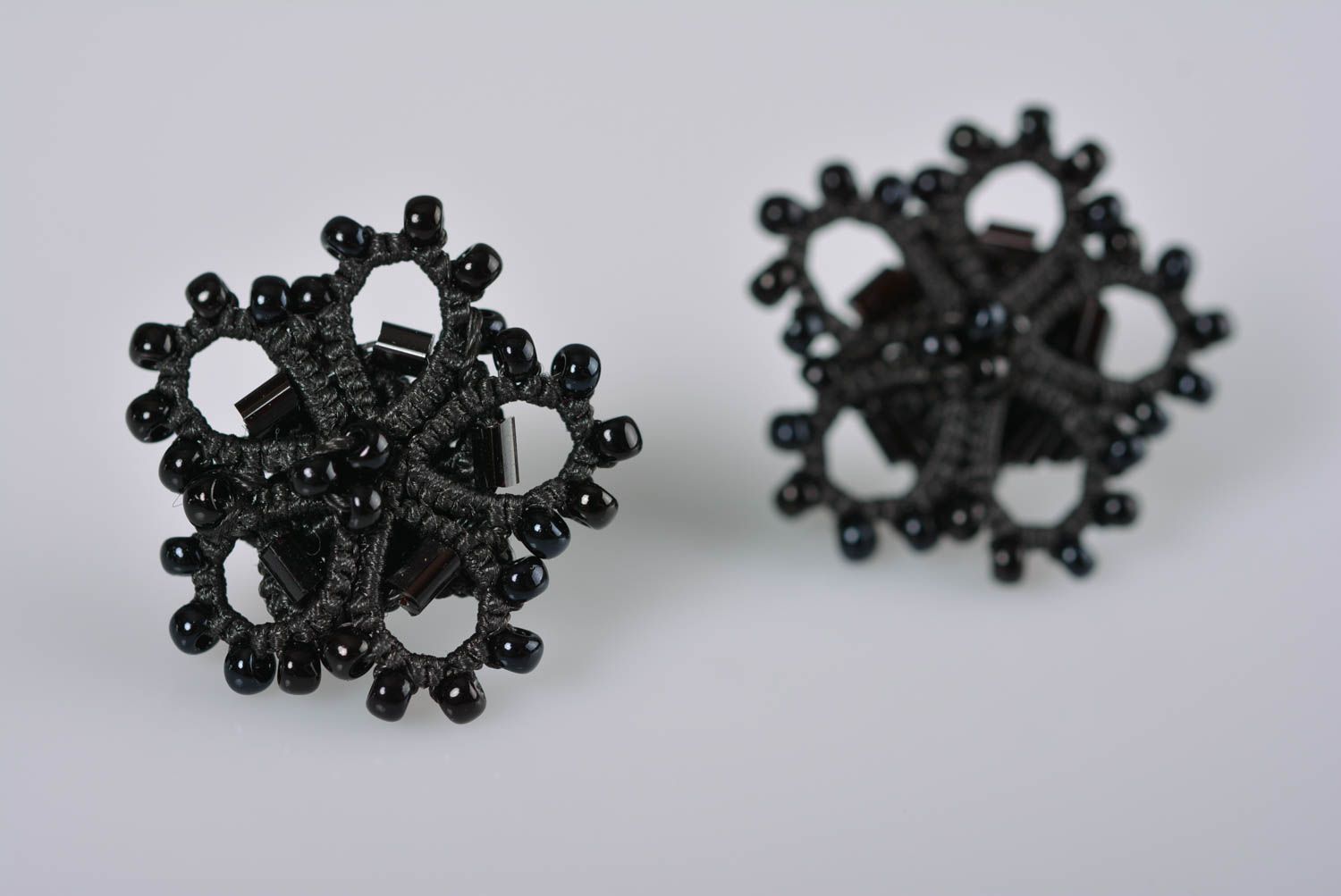 Stud earrings handcrafted jewelry tatting lace women accessories gifts for girl photo 1