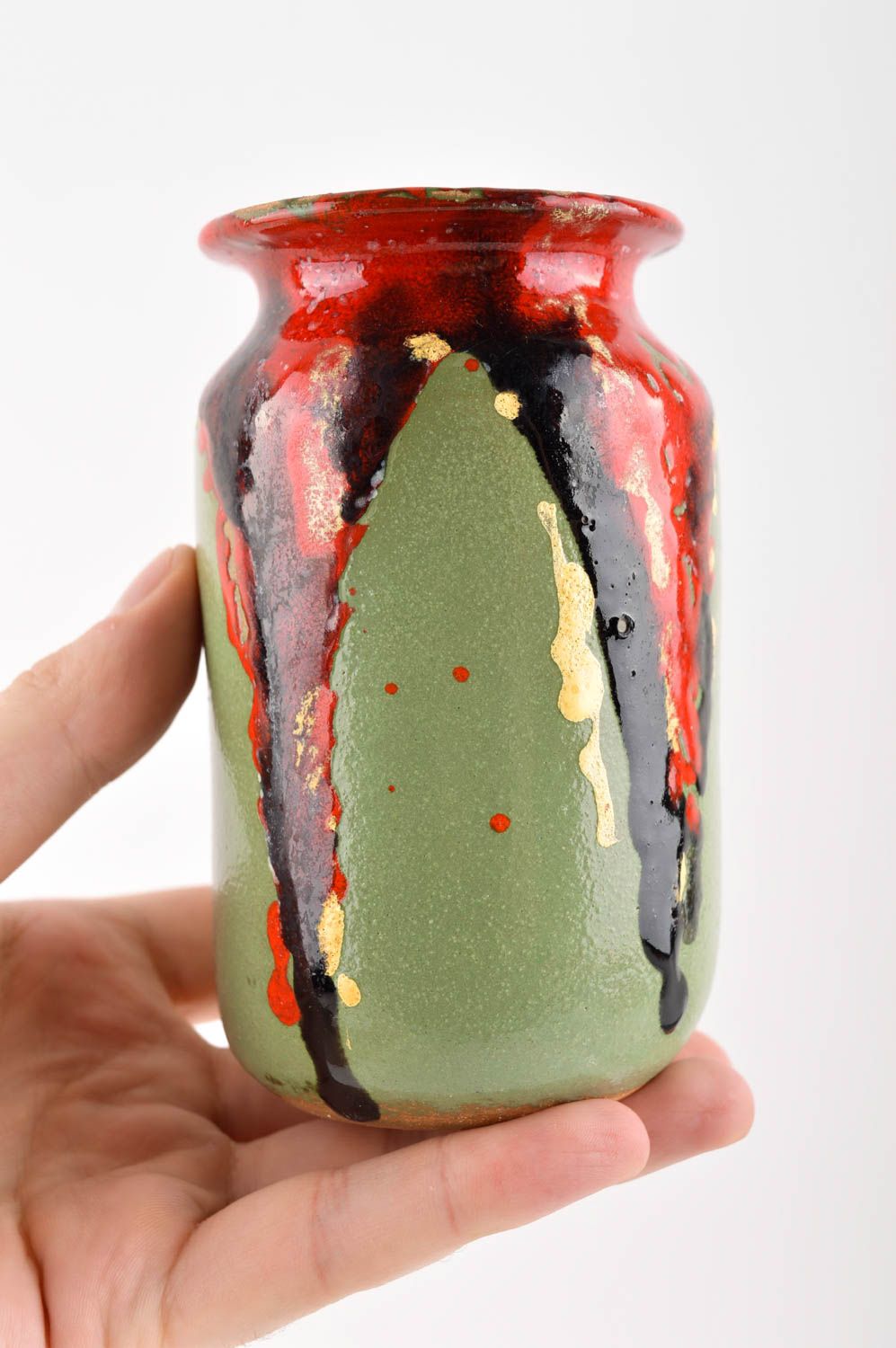 5 inches ceramic olive color vase for décor 0,64 lb photo 5