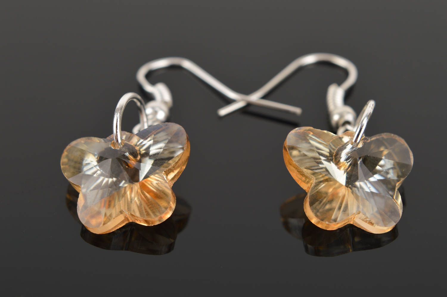 Ohrringe aus Glas handmade Schmetterling Ohrringe Modeschmuck Ohrhänger  foto 3