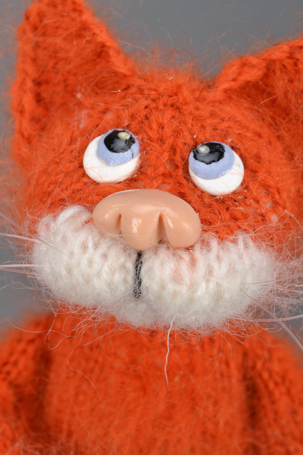 Hand crochet soft toy Red Cat photo 3
