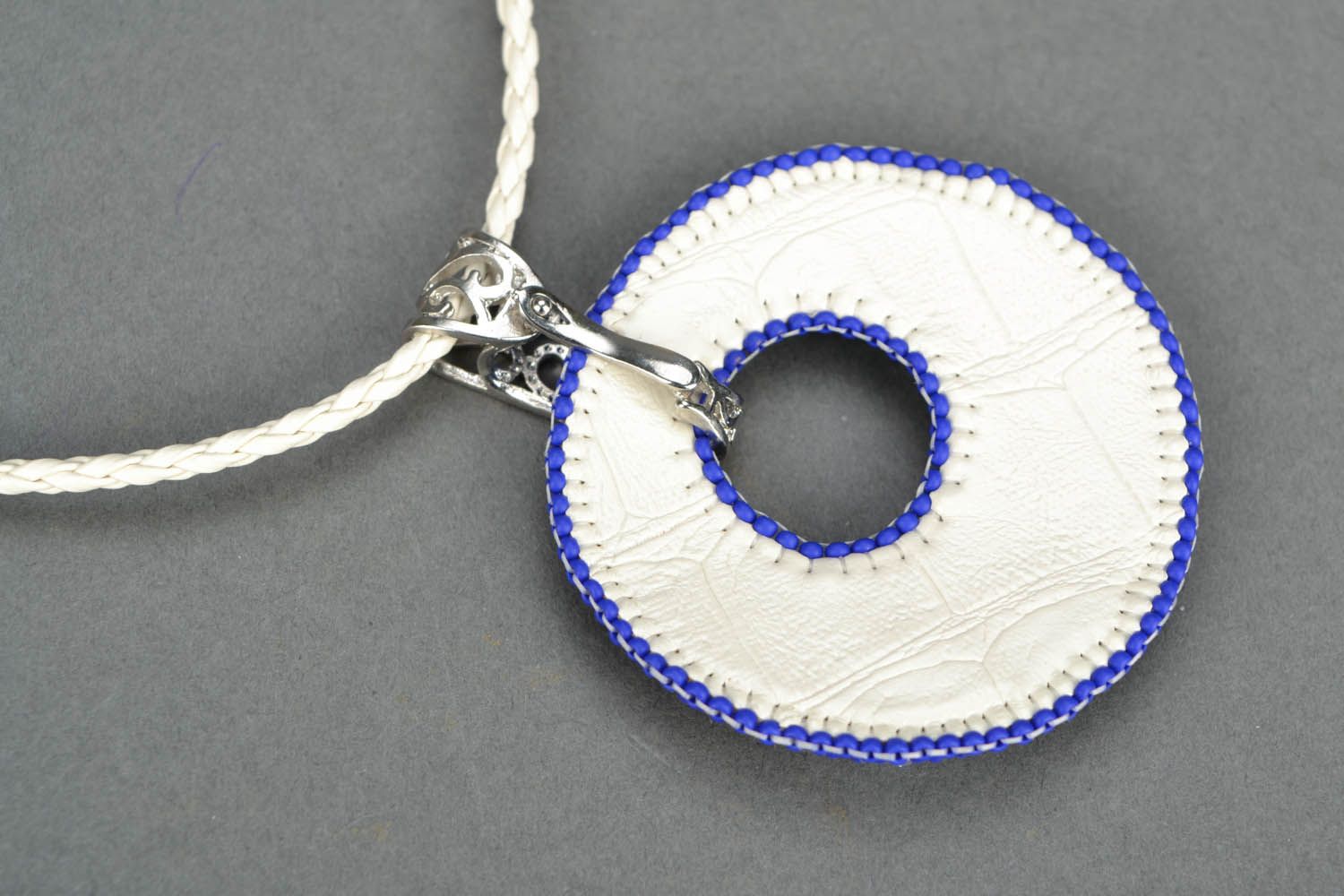 Handmade beaded necklace Blue Dreams  photo 4