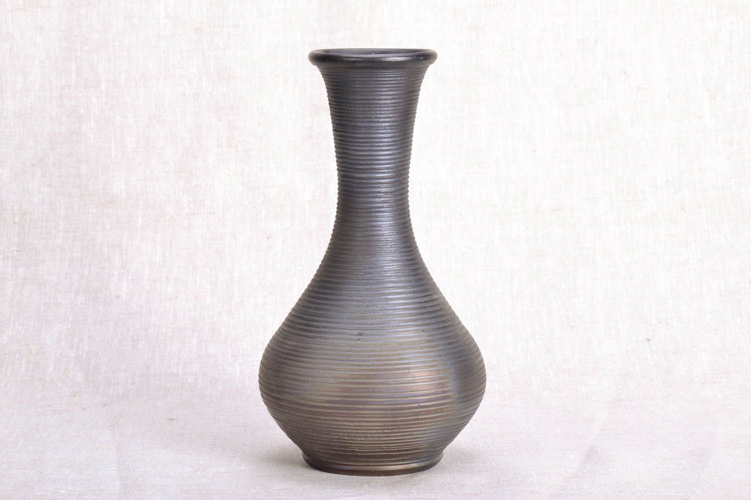 12 inches tall ceramic black classic view decorative flower vase 2,2 lb photo 4