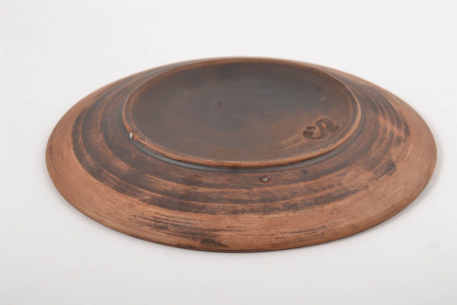 Керамика ручной работы глиняная тарелка с зонтиками глиняная посуда оригинальная фото 4