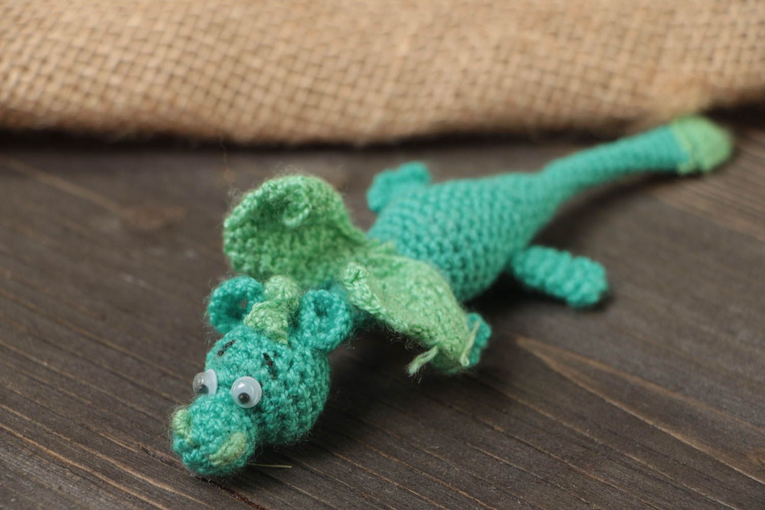 Handmade lovely children's crochet soft toy Dragon home decor photo 1