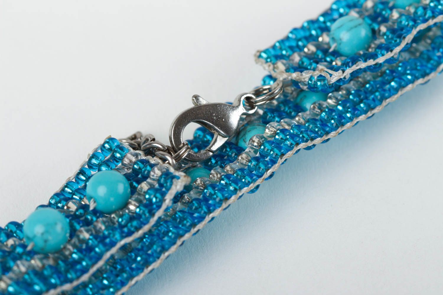Bracelet perles de rocaille Bijoux fait main pierre turquoise Cadeau femme photo 4