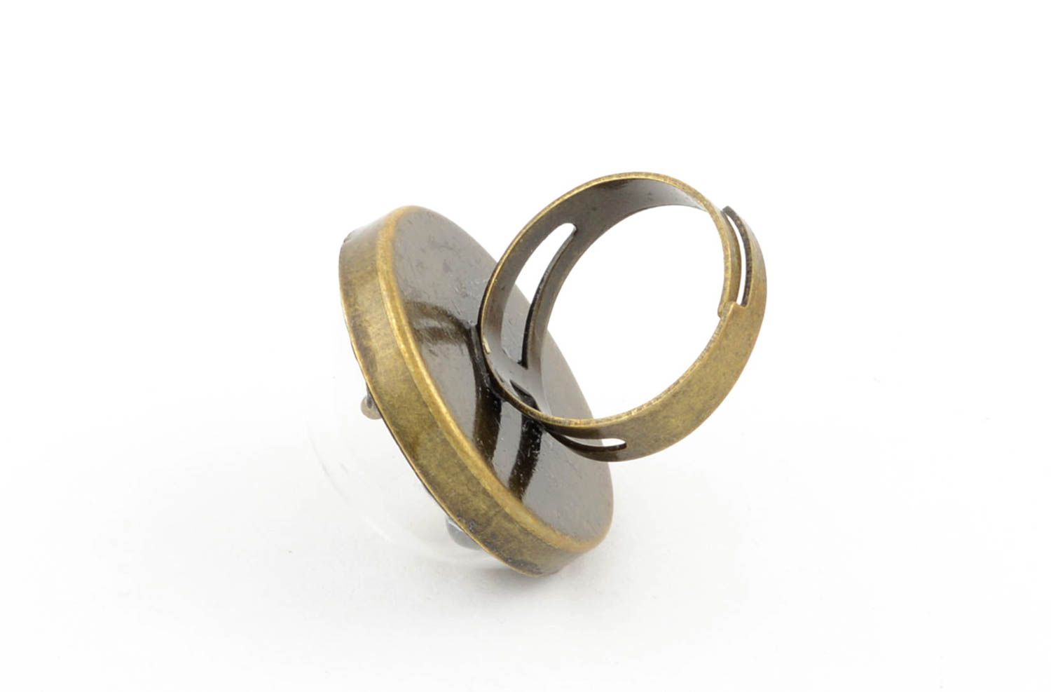 Кольцо ручной работы кольцо из бронзы и пластика красивое винтажное кольцо фото 3