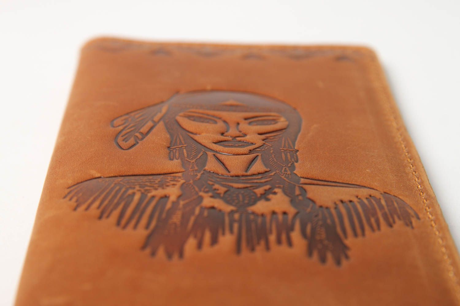 Портмоне ручной работы мужское портмоне с узорами красивое кожаный кошелек фото 5
