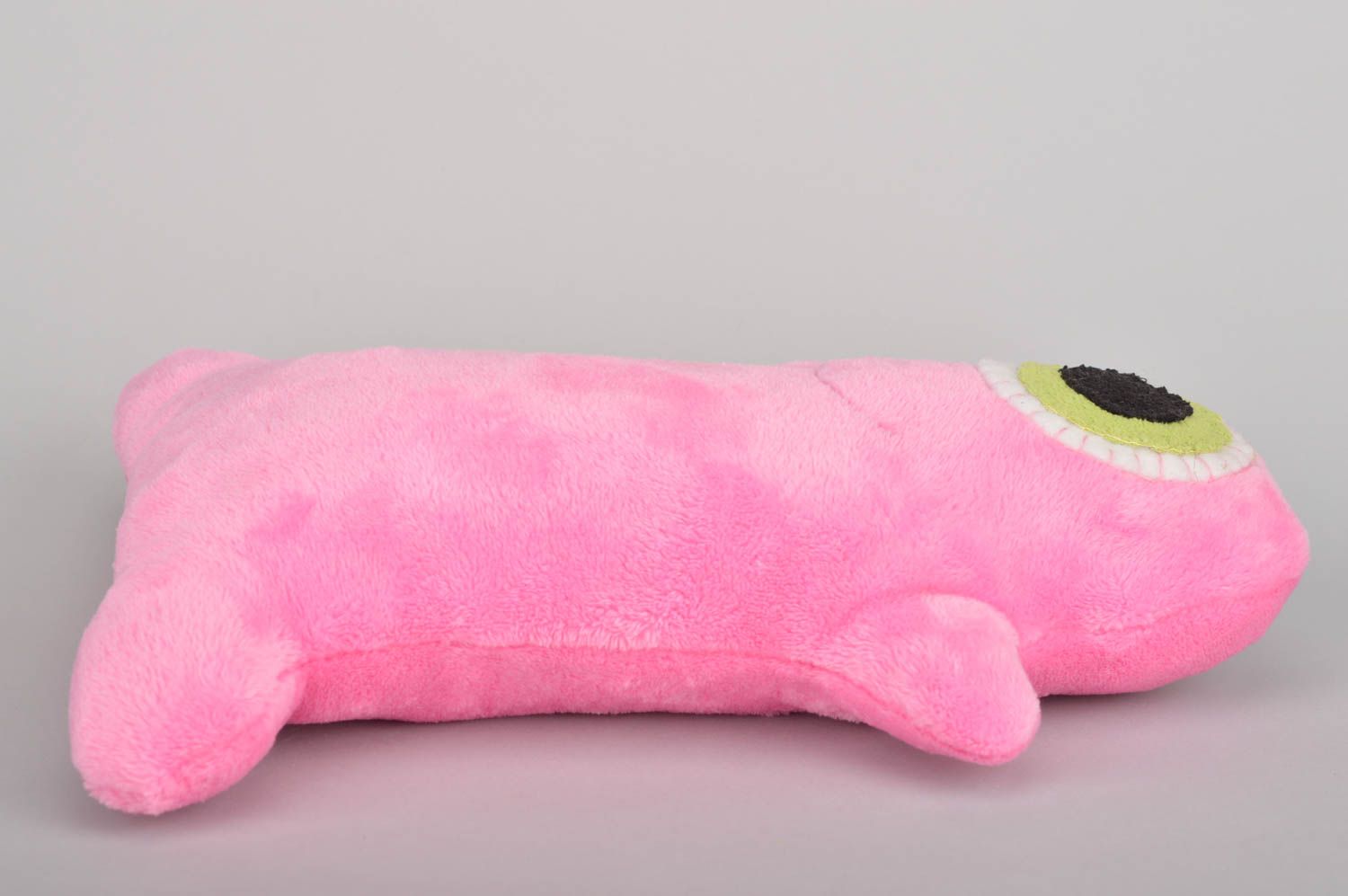 Originelles schönes kleines lustiges rosa handmade Stofftier Monster für Kinder foto 5