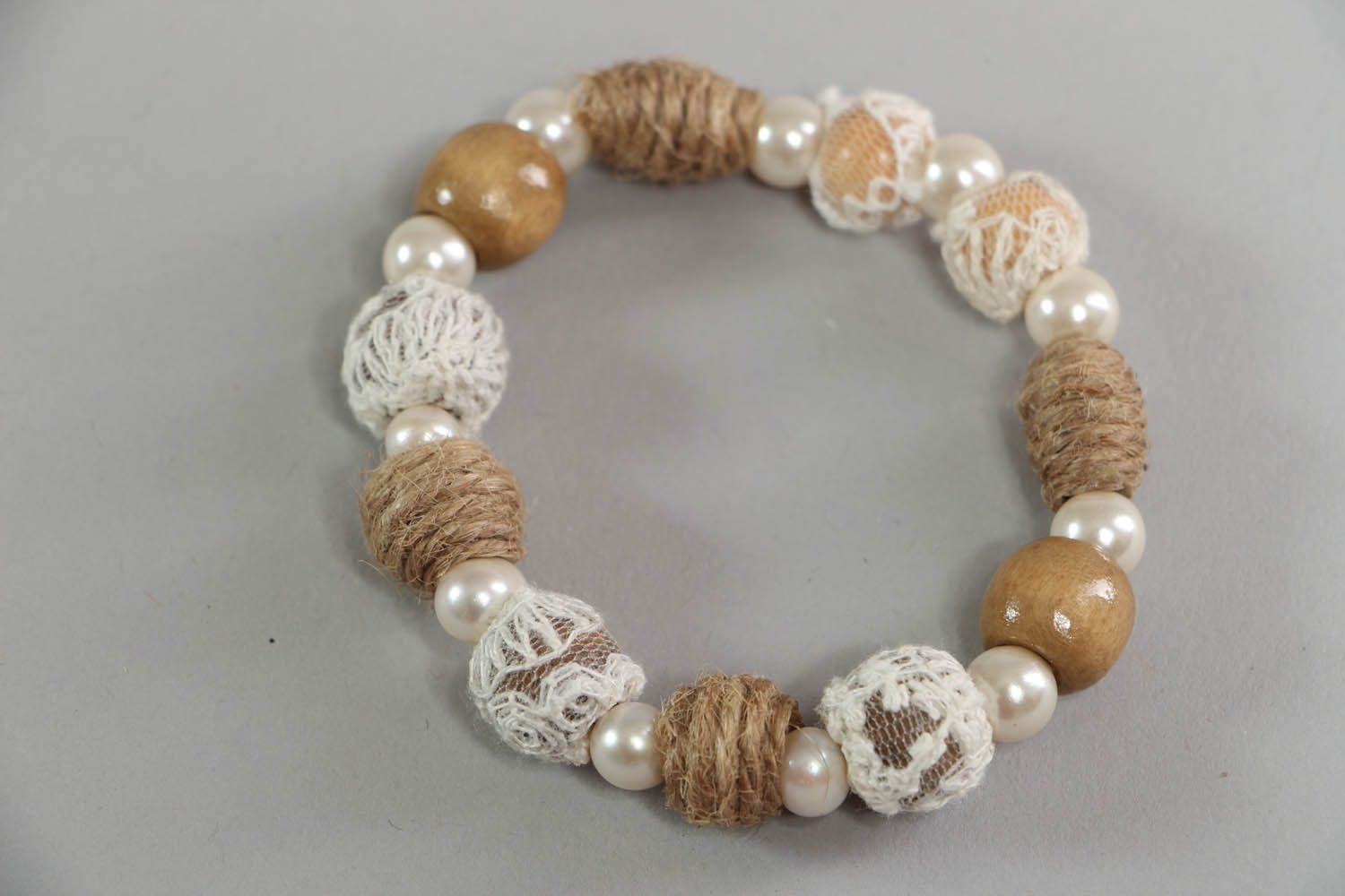 Bracciale di perle fatto a mano braccialetto originale e bello per donna foto 1