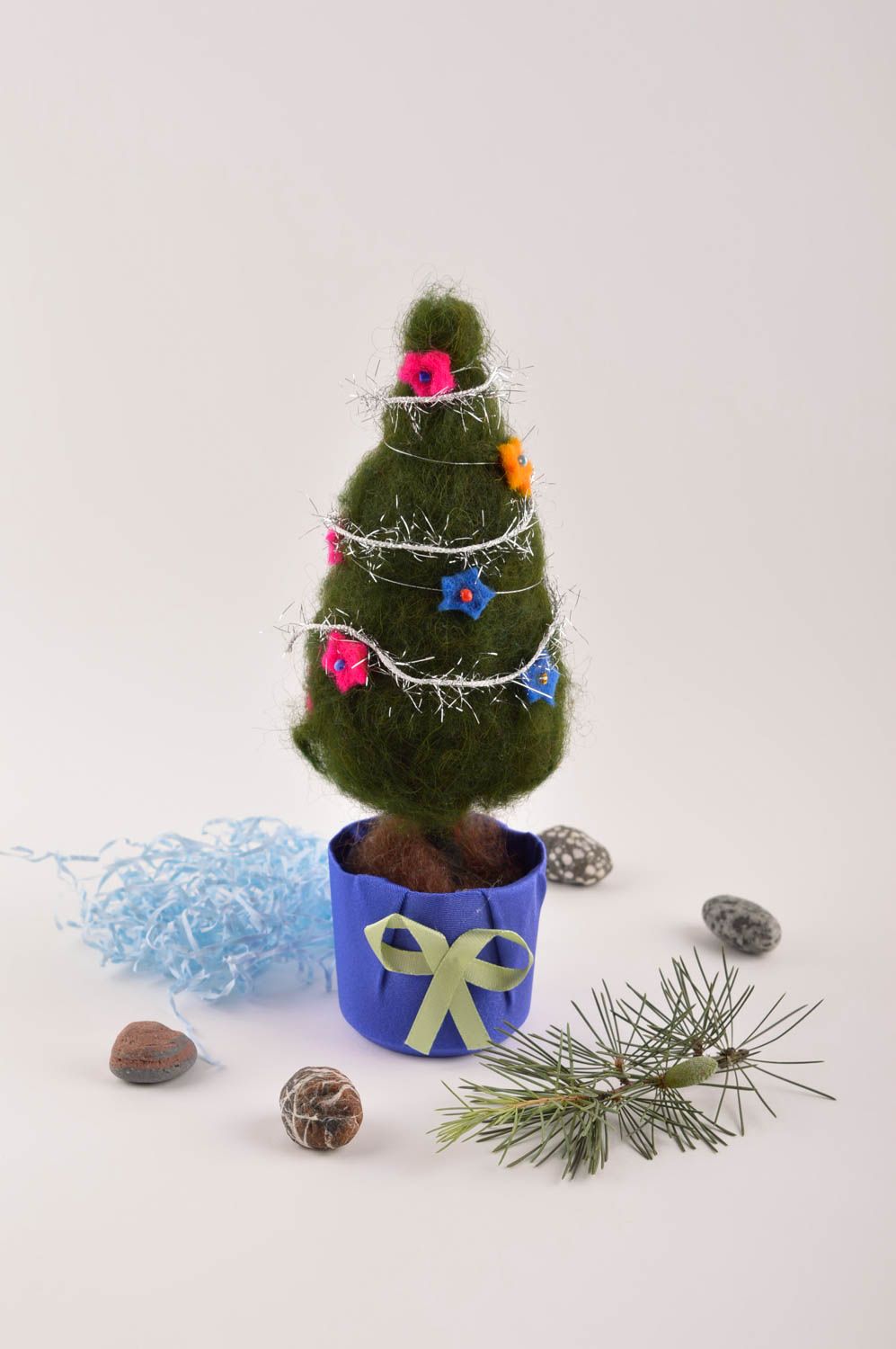 Handmade Dekoration Weihnachten Weihnachts Baum  Deko Tannenbaum grün klein foto 1