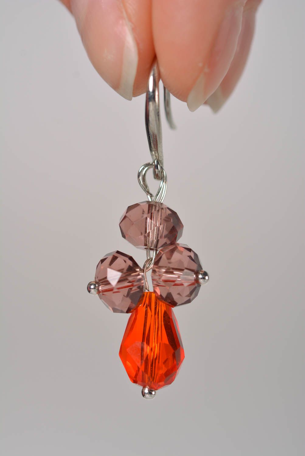 Handmade earrings glass jewelry dangling earrings fashion accessories gift ideas photo 4
