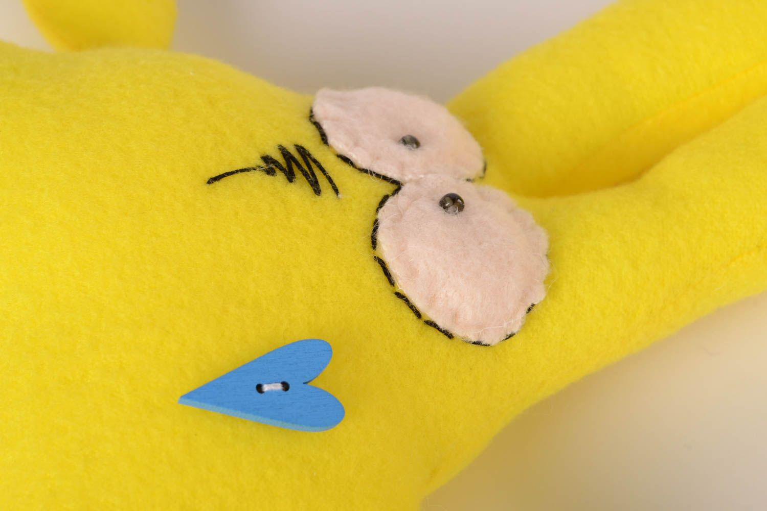 Детская игрушка handmade игрушка из флиса мягкая игрушка заяц желтого цвета фото 5
