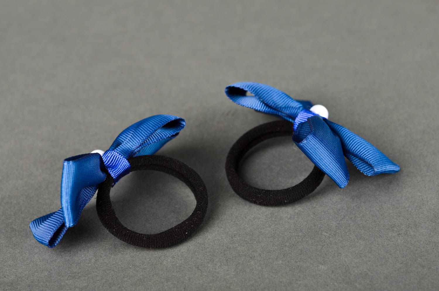 Gomas para el pelo azules accesorios para niñas hechos a mano regalos originales foto 3