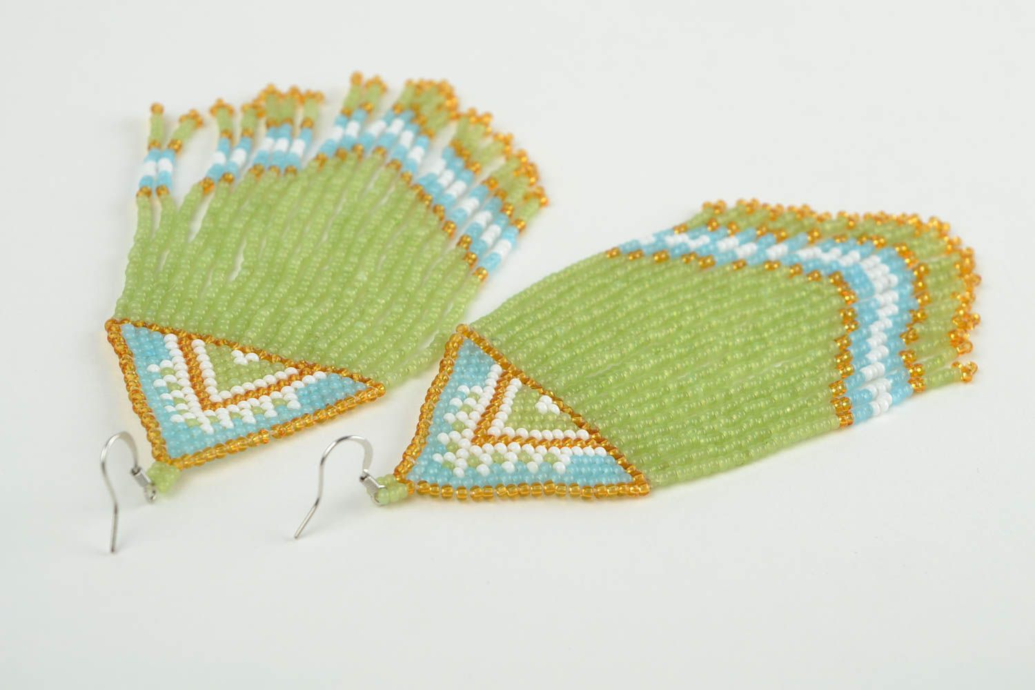 handmade Ohrringe Geschenk für Frauen bunte Ohrringe schön aus Rocailles foto 4