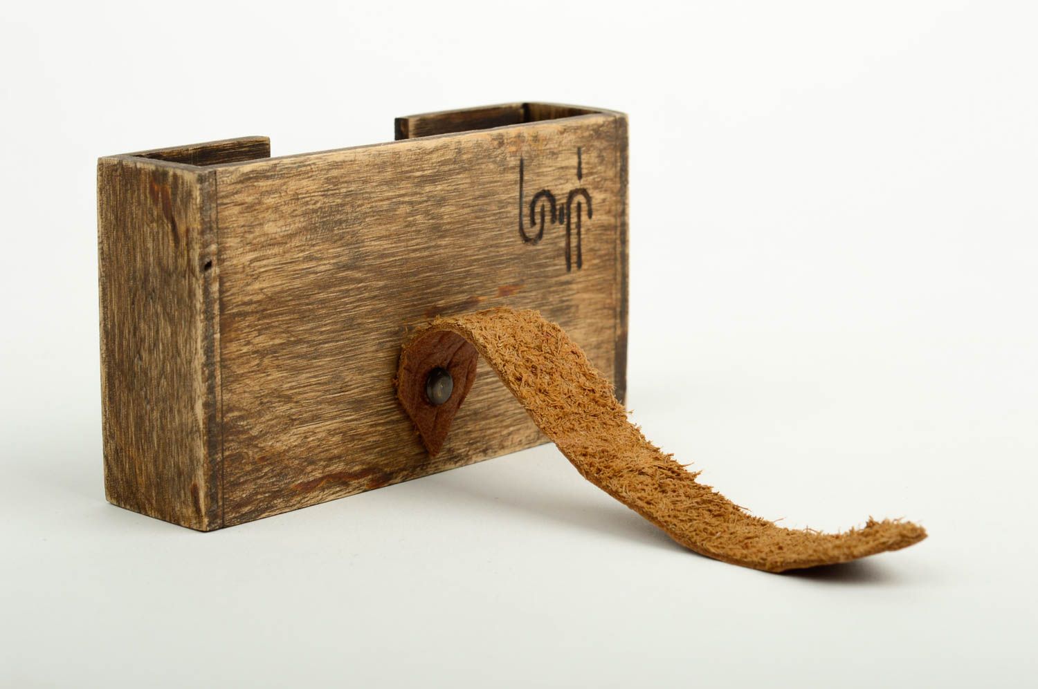 Caja de madera artesanal para tarjetas elemento decorativo regalo original foto 3