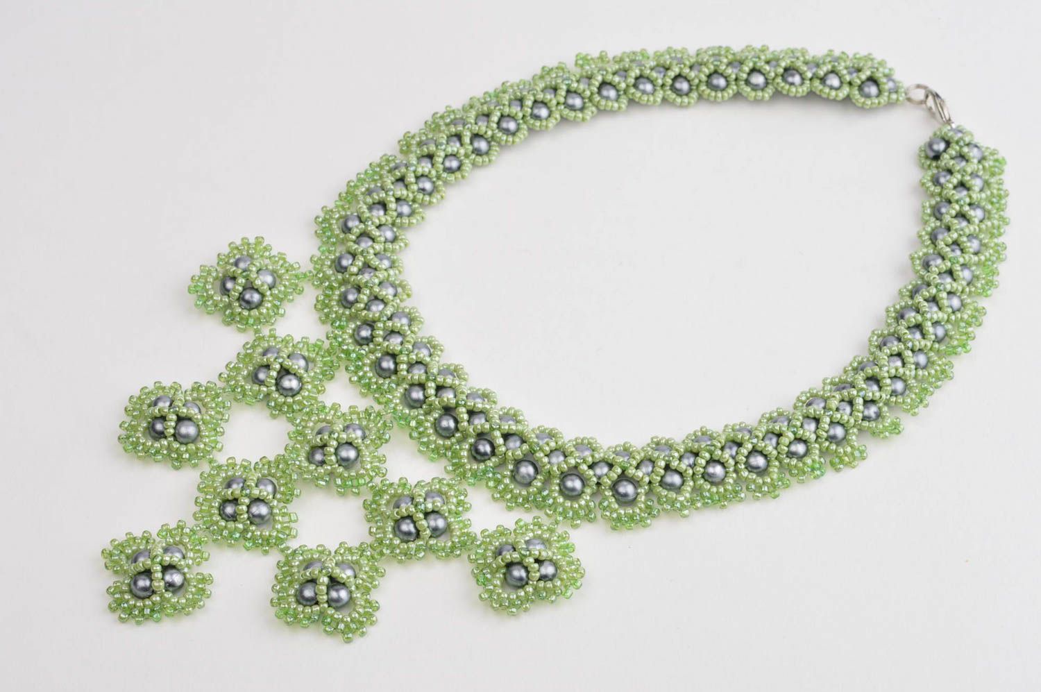 Schmuck Halskette handgemachter Schmuck Accessoire für Frauen Collier Kette grün foto 2