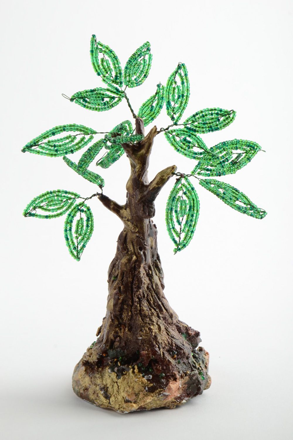 Homemade desktop statuette beaded tree topiary photo 2