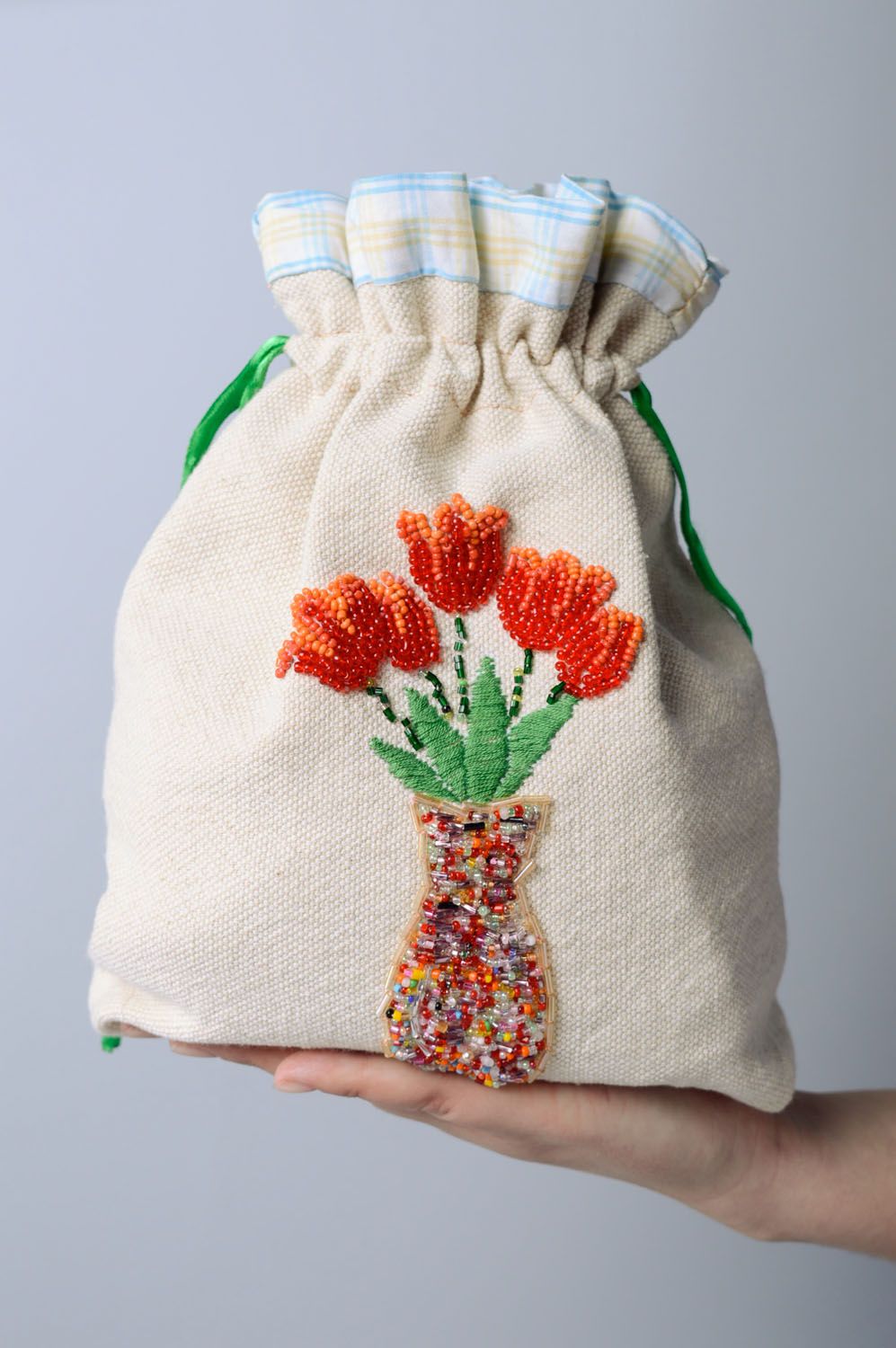 Decorative bag with bead embroidery photo 5