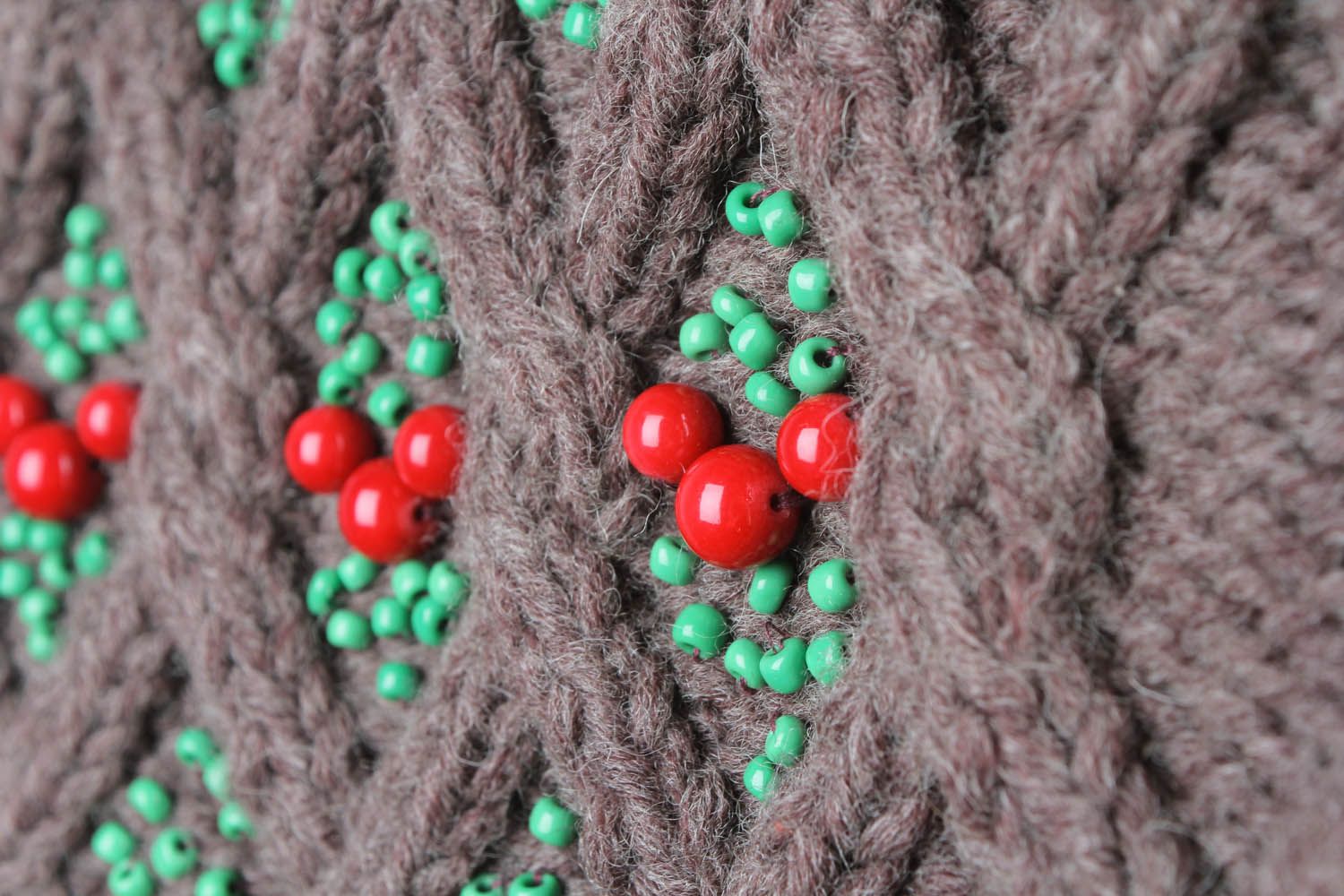 Mala de malha com mitenes de fios de lã acessórios femininos quentes tricotados foto 4