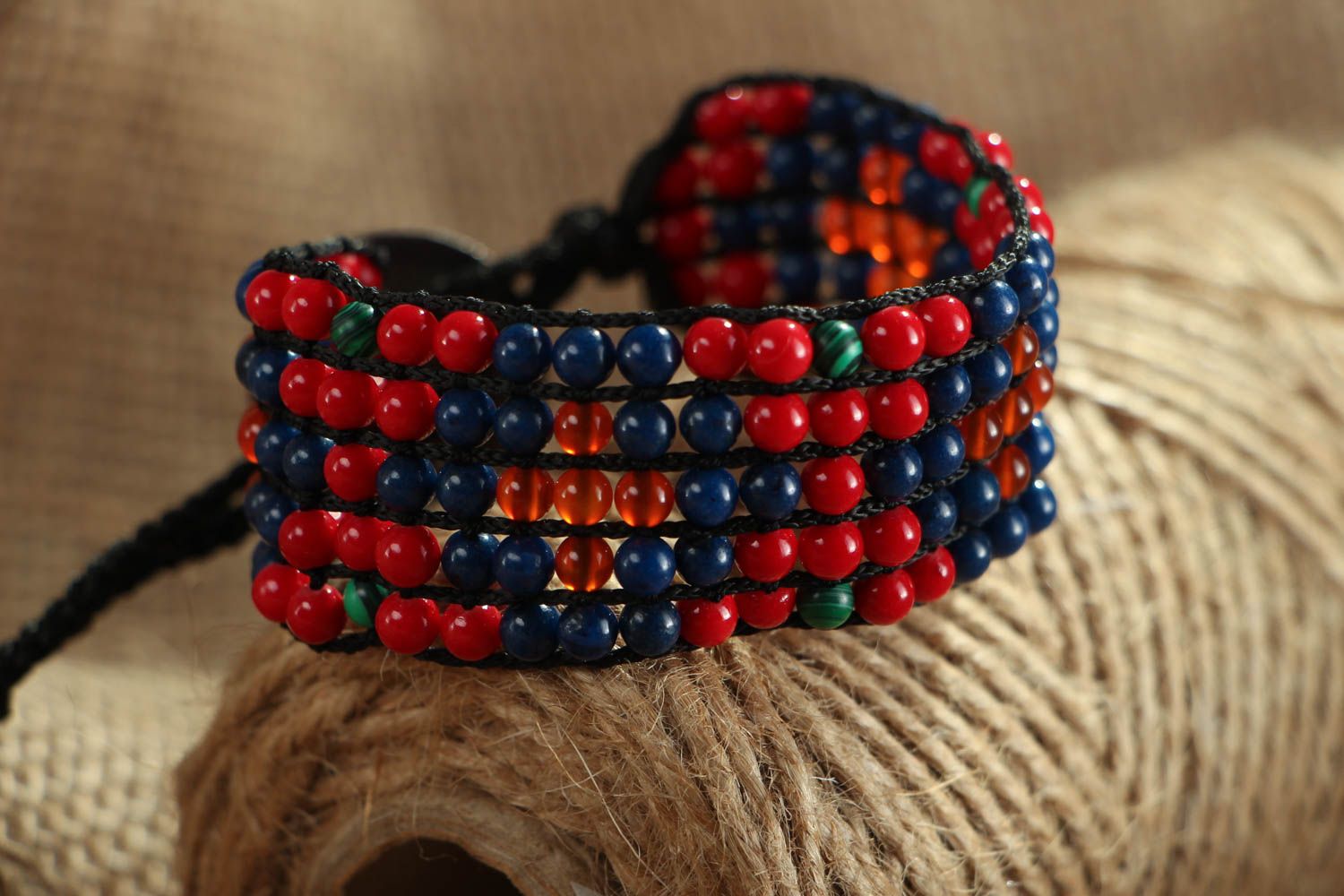 Colorful natural stones bracelet photo 4